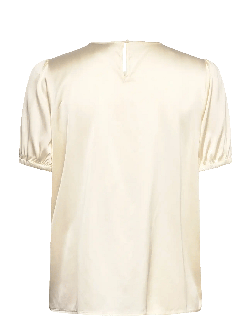 Rosemunde - RHJasmine Silk Blend SS Blouse - kortærmede bluser - ivory - 1