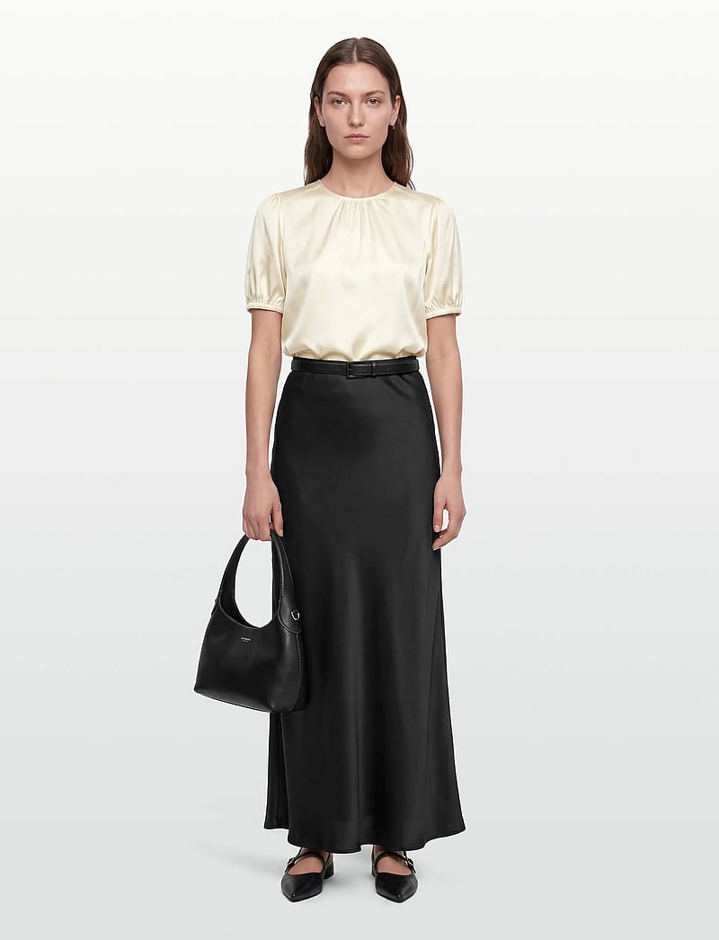 Rosemunde - RHJasmine Silk Blend SS Blouse - kurzämlige blusen - ivory - 0