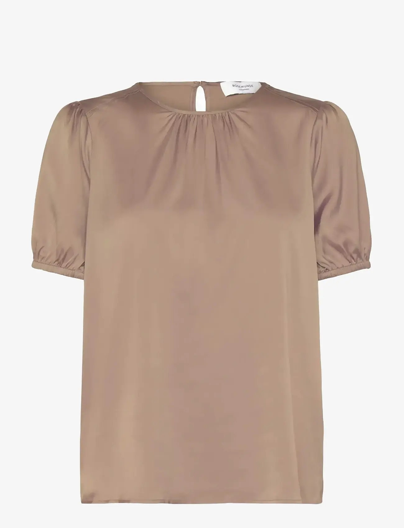 Rosemunde - RHJasmine Silk Blend SS Blouse - kortærmede bluser - mocha meringue - 0
