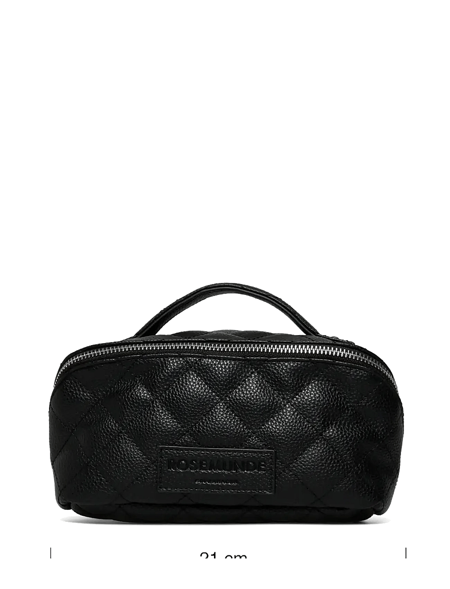 Rosemunde - RBSanya Quilted Small Cosmetics Case - makeup bags - black silver - 3