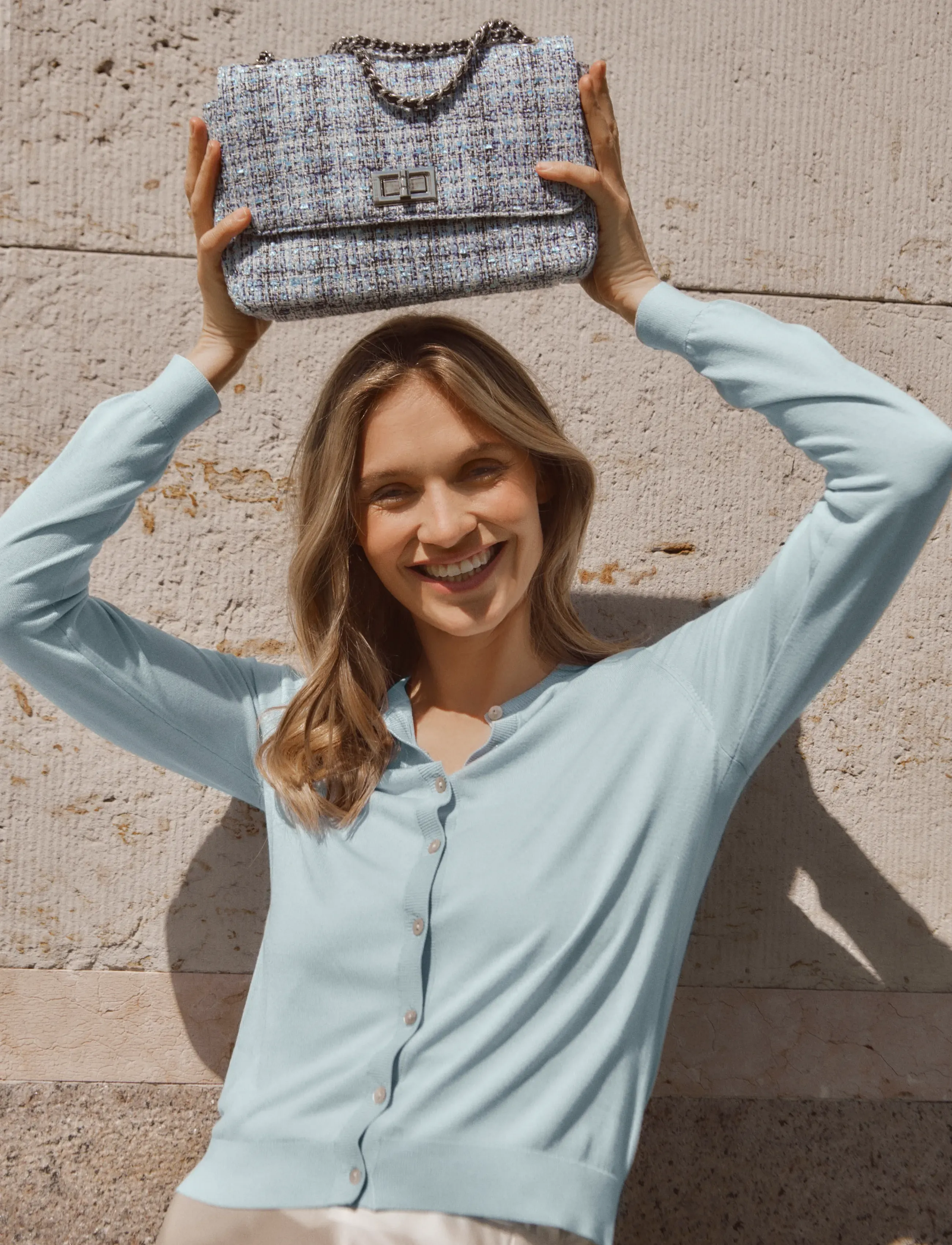 Rosemunde - RBAmy Boucle Small Chain Shoulder Bag - everyday style - blue mix silver - 5