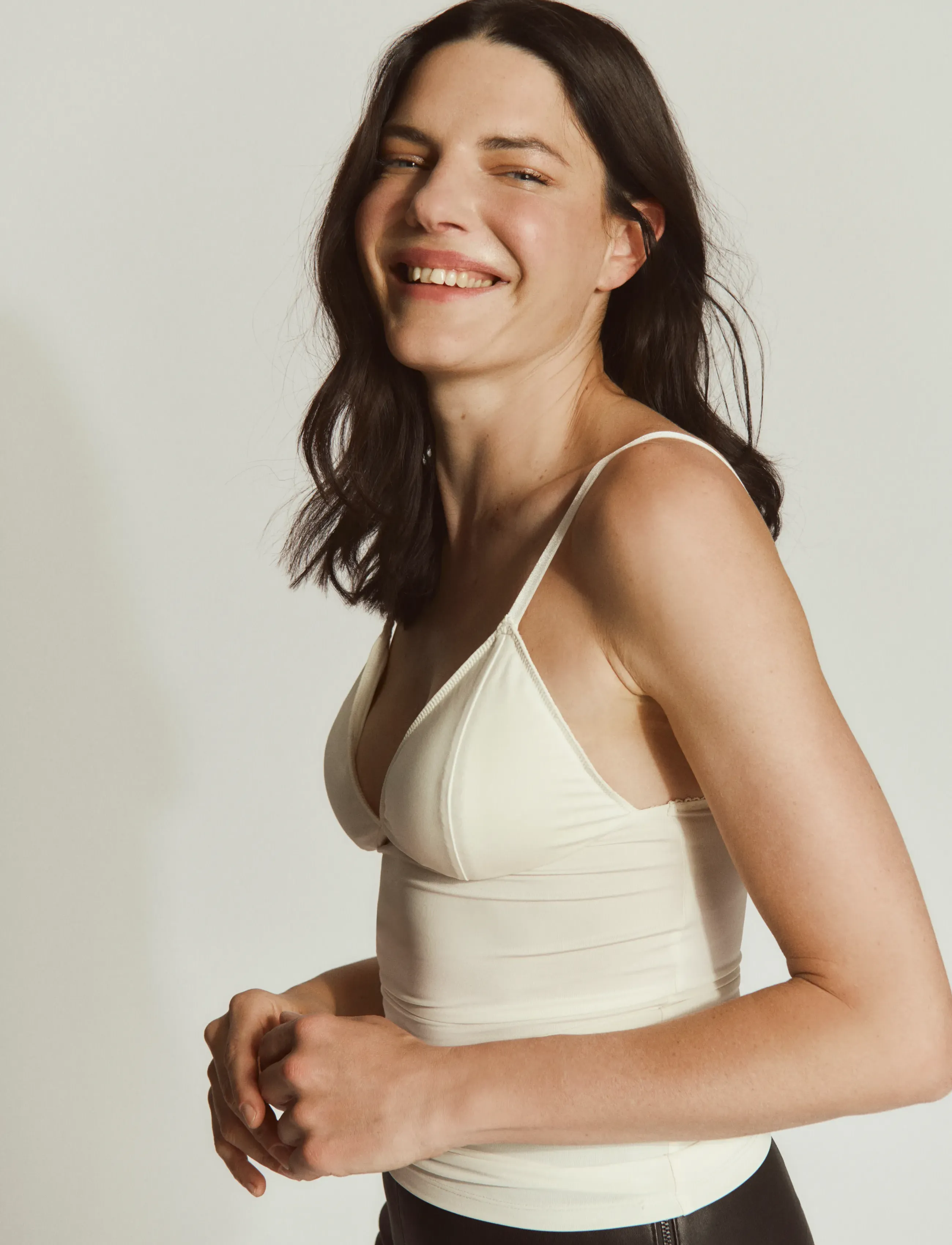 Rosemunde Rwbillie Sl Cup Strap Top, 42, Cream, Nat- Og Loungewear > Toppe, Dame