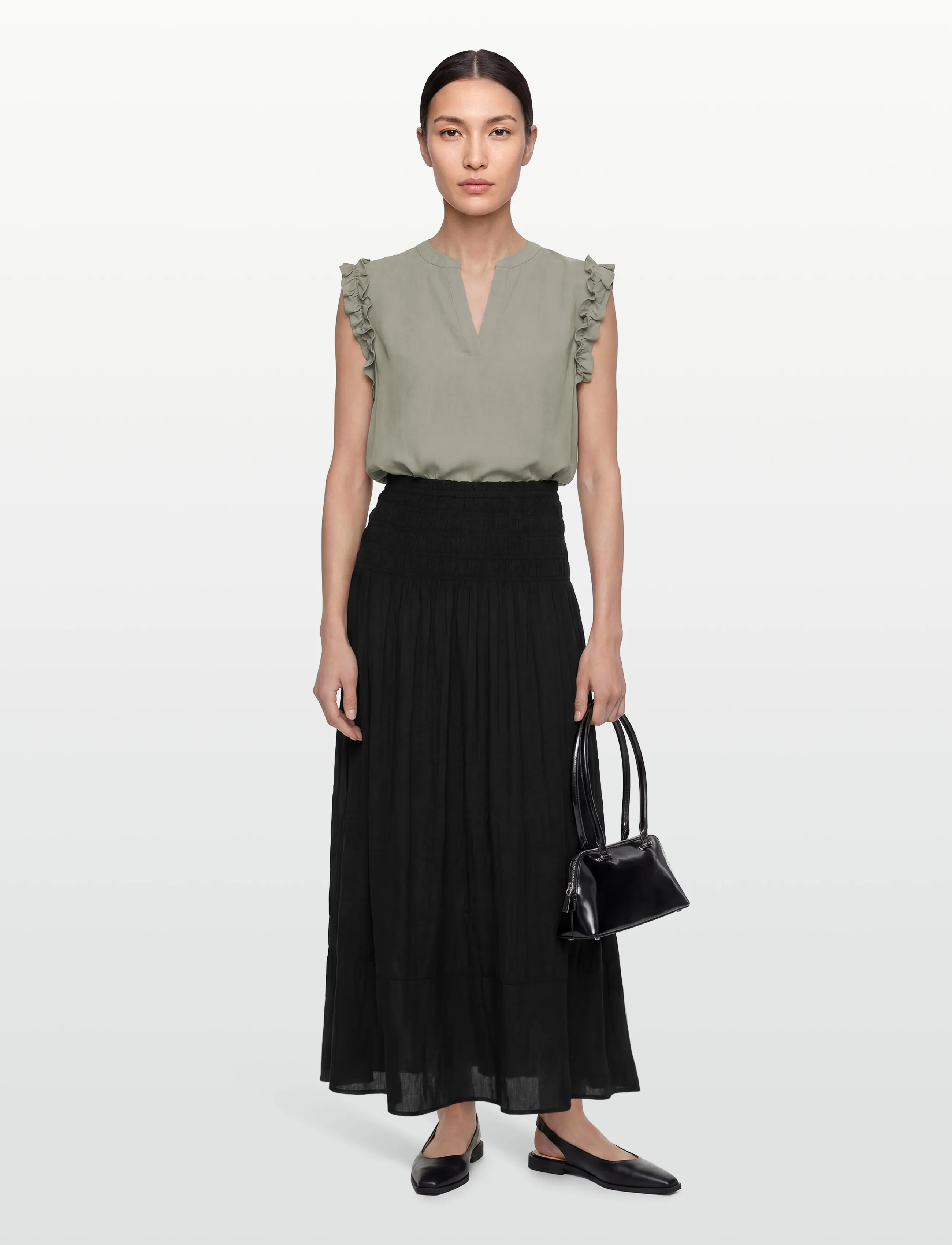 Rosemunde Rwelif Ankle Smock Skirt, Kvinder, Ankel Smock Nederdel, Sort, Str: 36