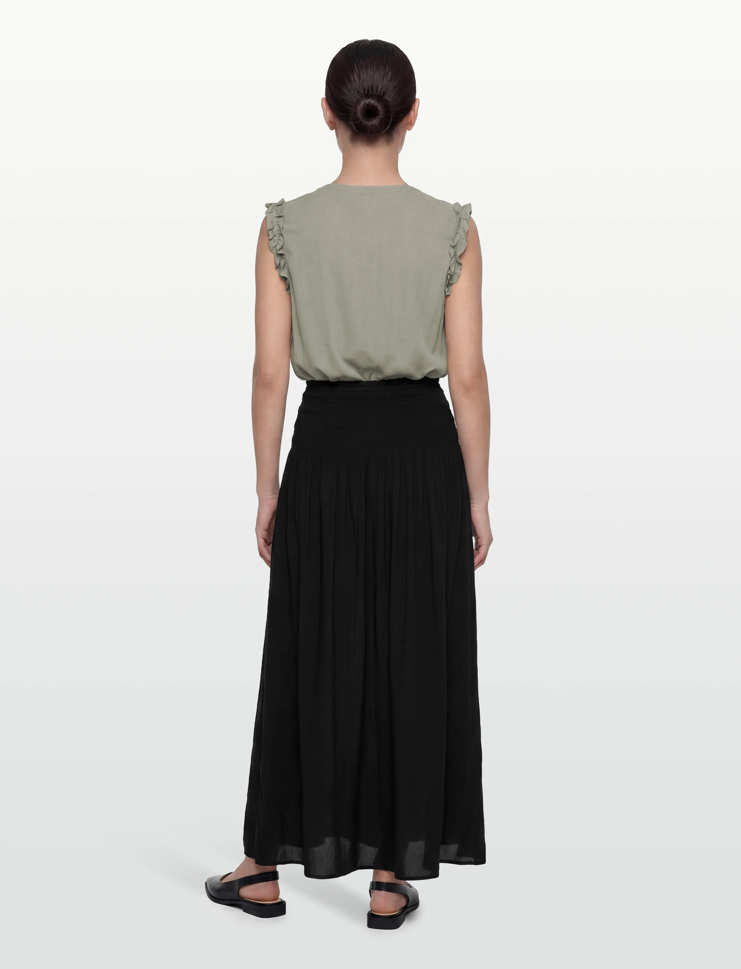 Rosemunde - RWElif Ankle Smock Skirt - maxi nederdele - black - 4