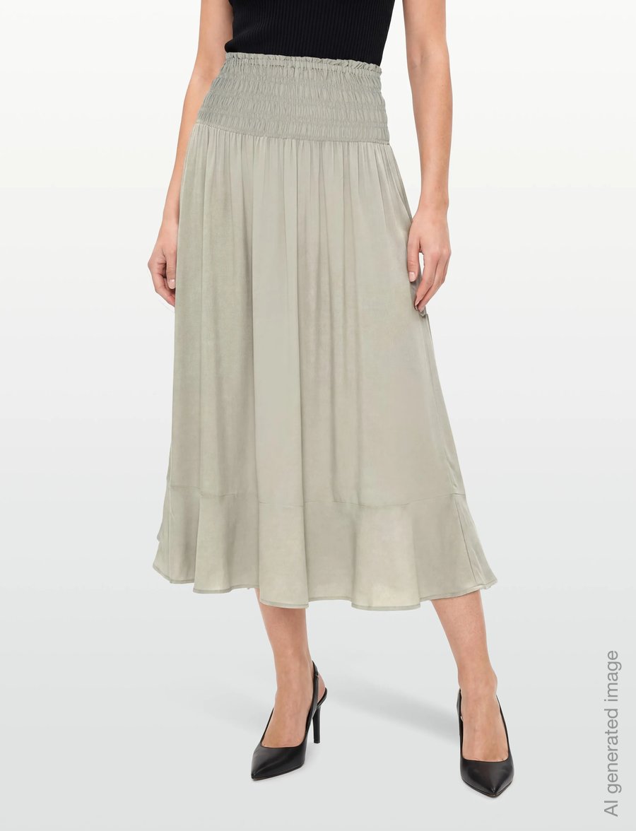 Rosemunde - RWElif Ankle Smock Skirt - maxi röcke - dried sage - 3