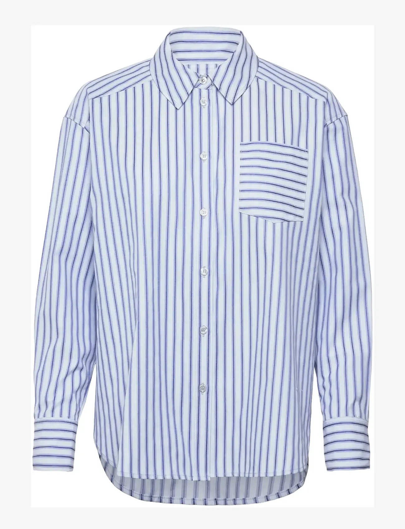Rosemunde - RWUlla LS Oversize Shirt - langærmede skjorter - baby blue stripe - 1