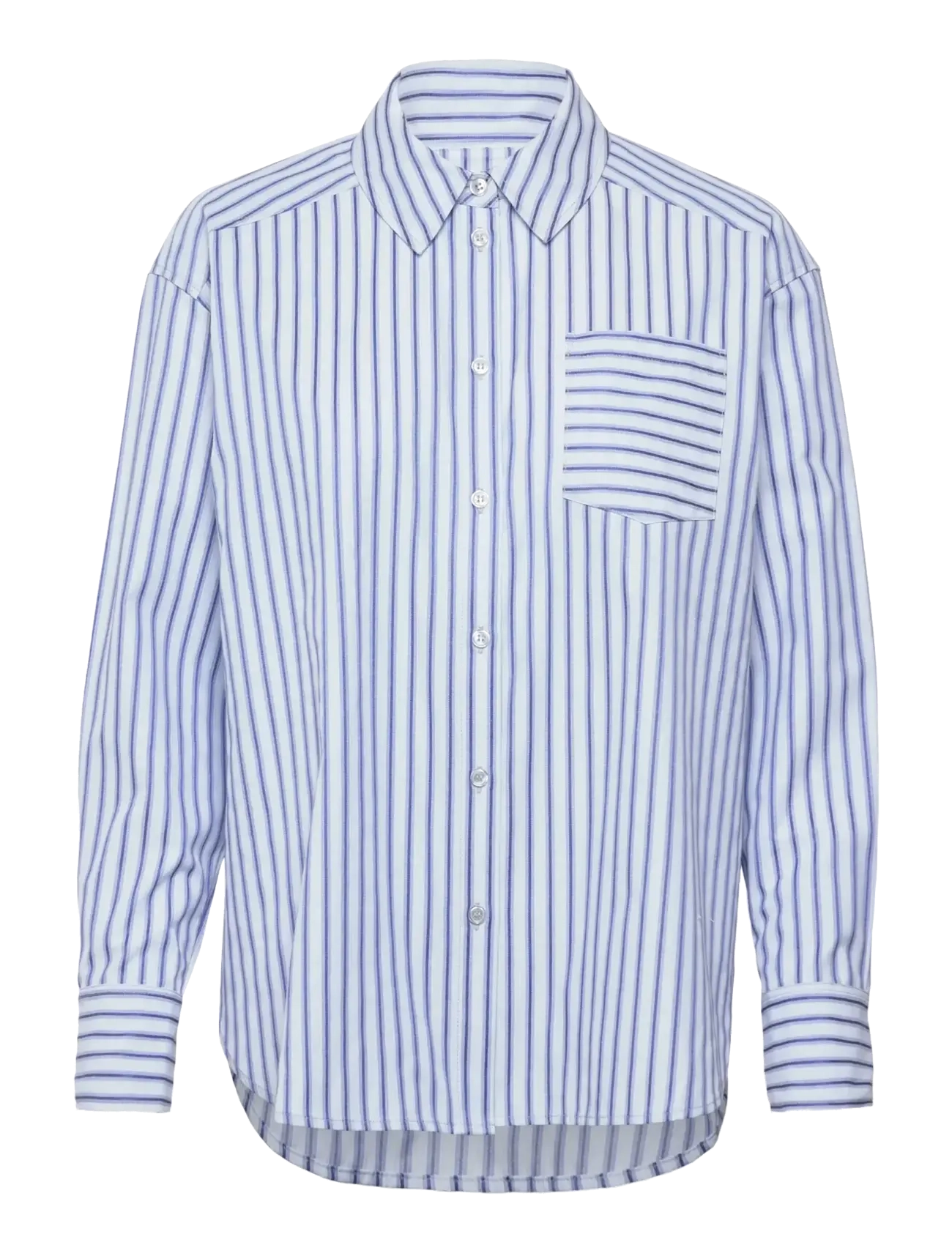 Rosemunde RWUlla LS Oversize Shirt - Clothing - BABY BLUE STRIPE / blue