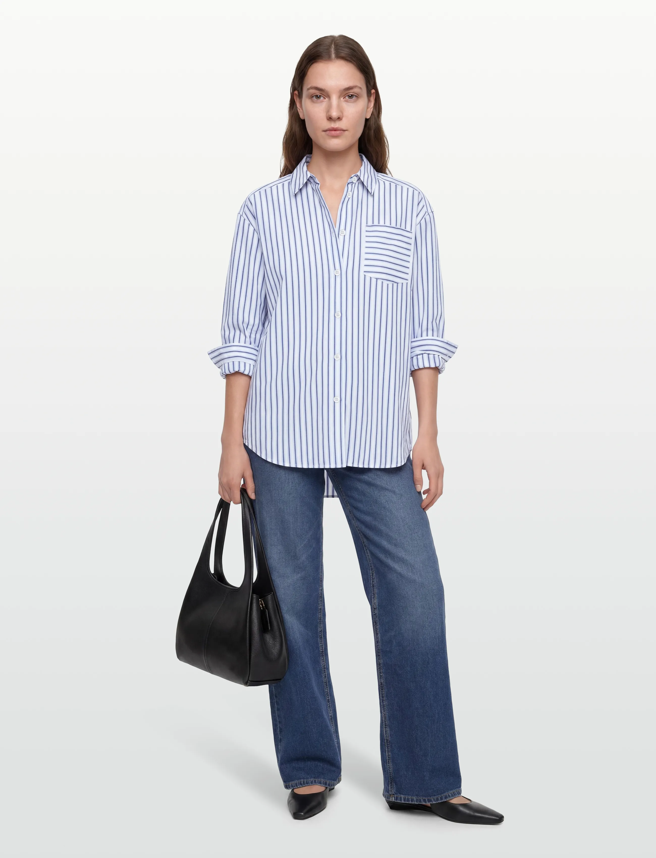 Rosemunde RWUlla LS Oversize Shirt - Shirts - BABY BLUE STRIPE / blue