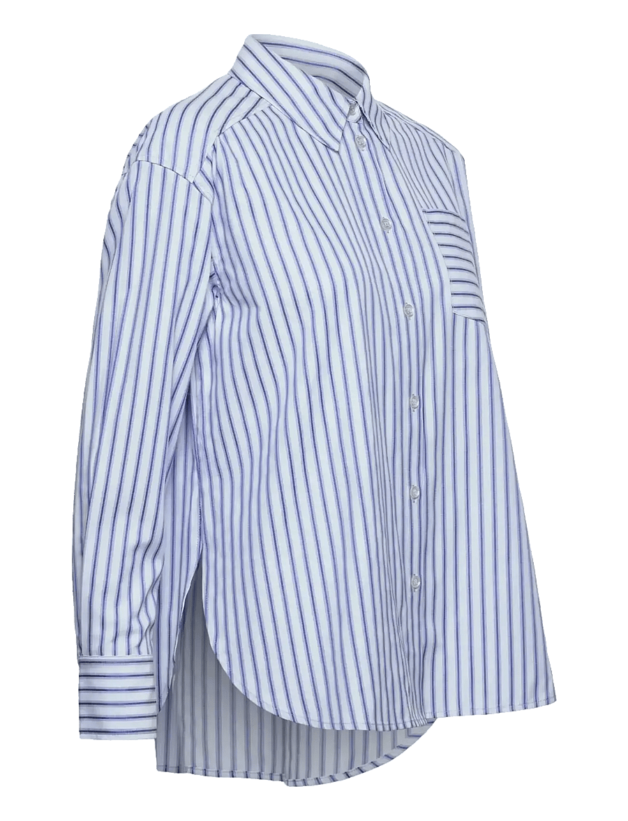 Rosemunde - RWUlla LS Oversize Shirt - pikkade varrukatega särgid - baby blue stripe - 3