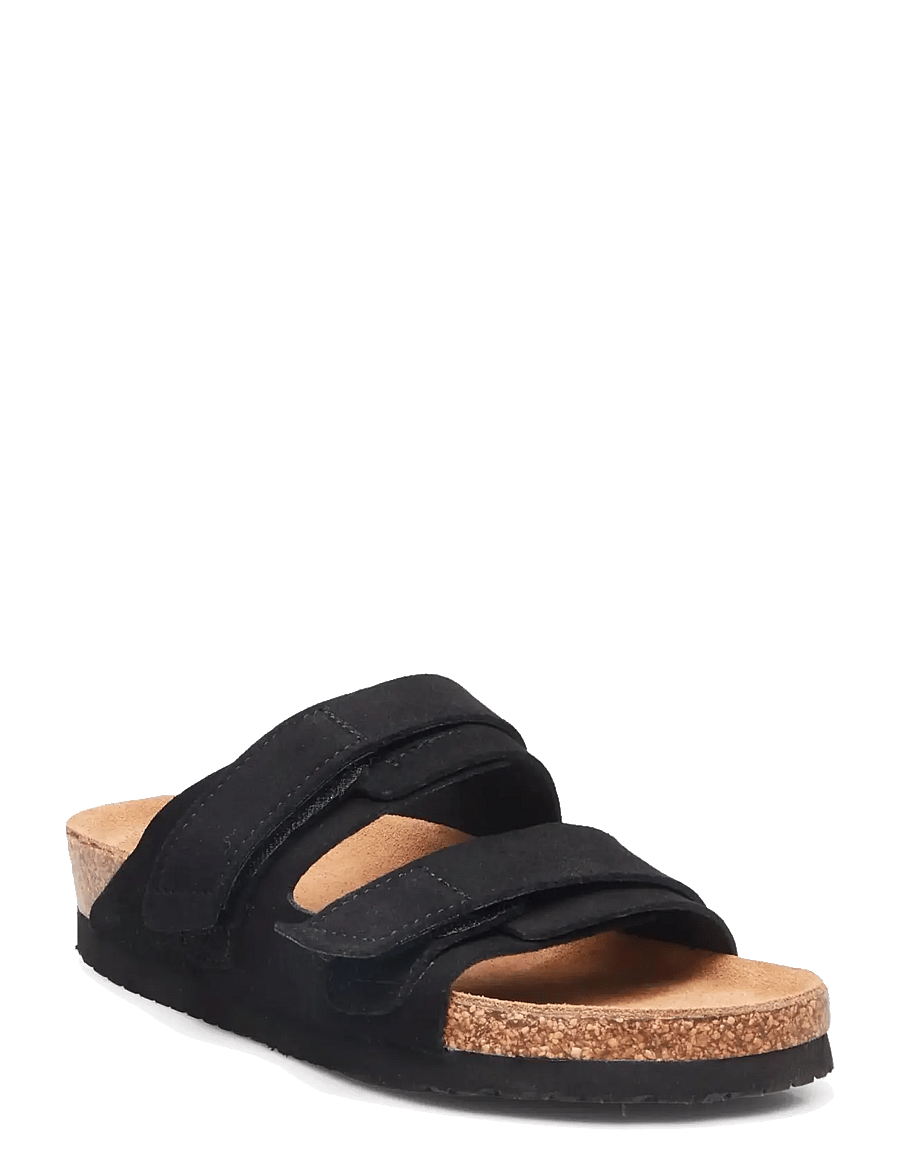 Rosemunde - RHColina Leather Suede Strap Sandal - madalad sandaalid - black - 0
