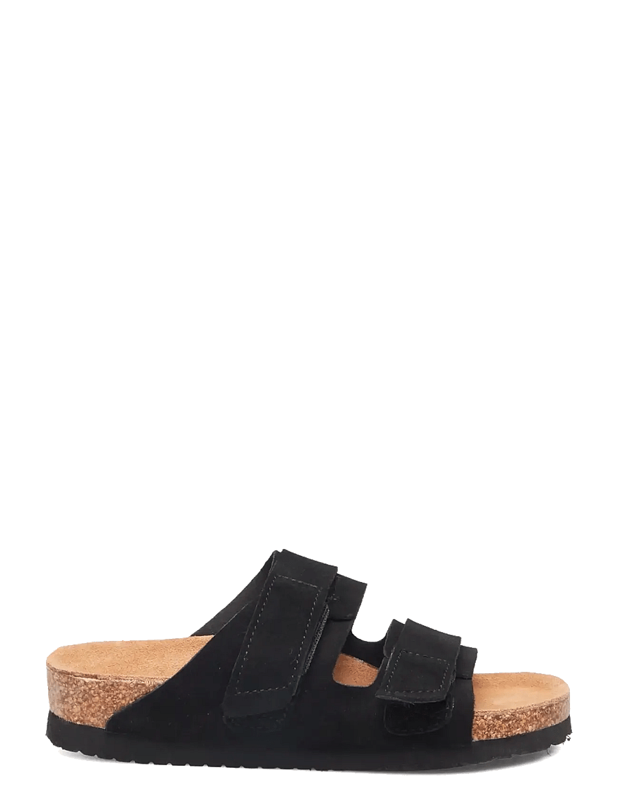 Rosemunde - RHColina Leather Suede Strap Sandal - madalad sandaalid - black - 1