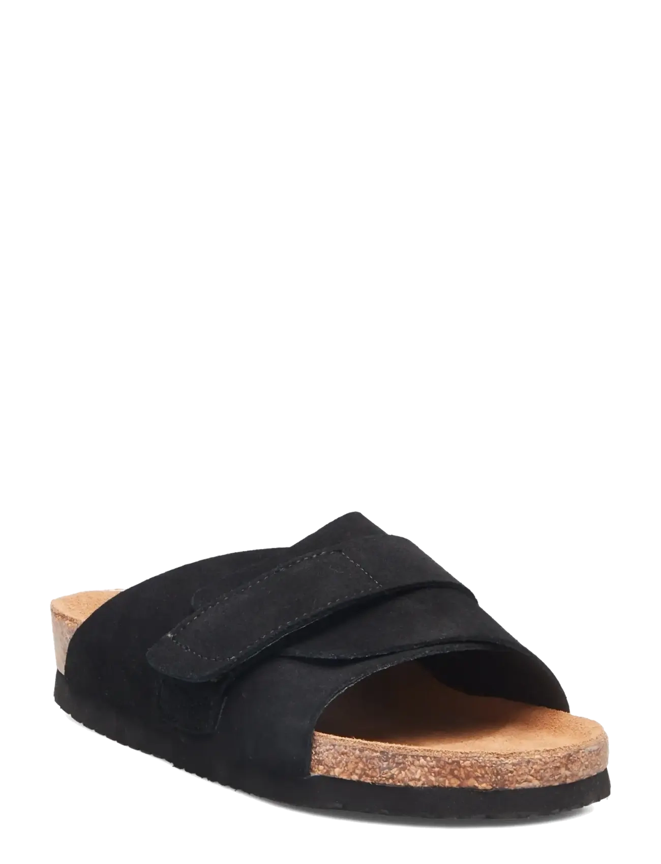 Rosemunde Rhwcolina Leather Suede Sandal, 39, Black, Sandaler > Flade Sandals, Dame