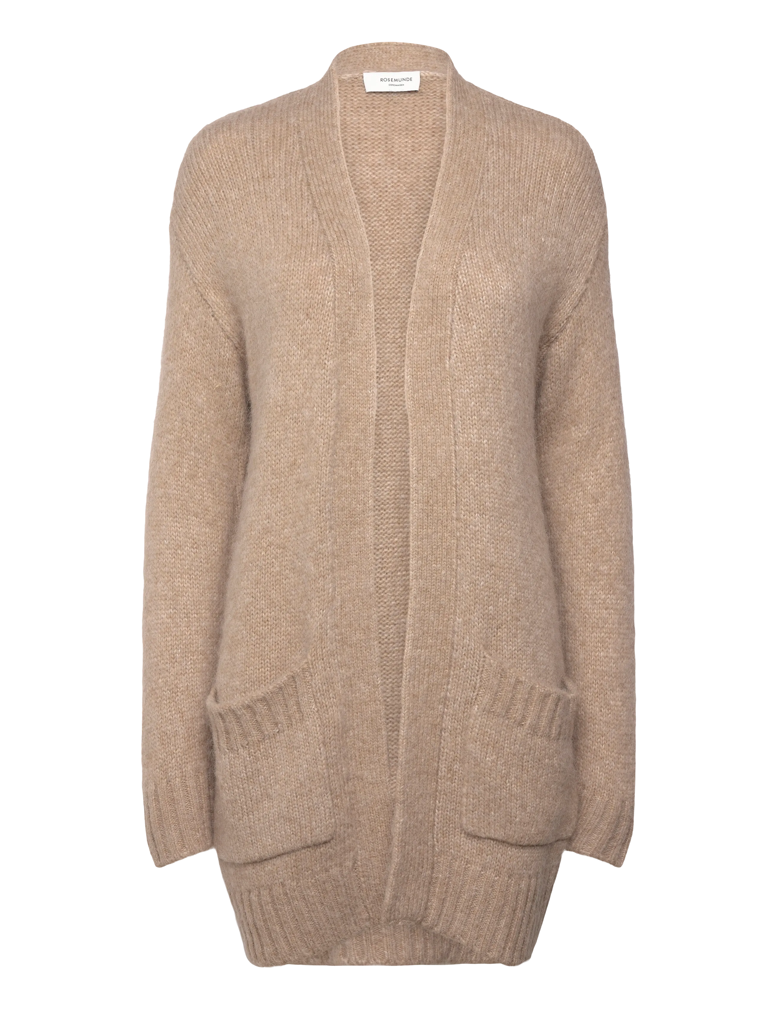 Rosemunde Rwtulip Wool Blend Long Knit Cardig, Kvinder, Lang Strikket Cardigan, Beige, Str: XS
