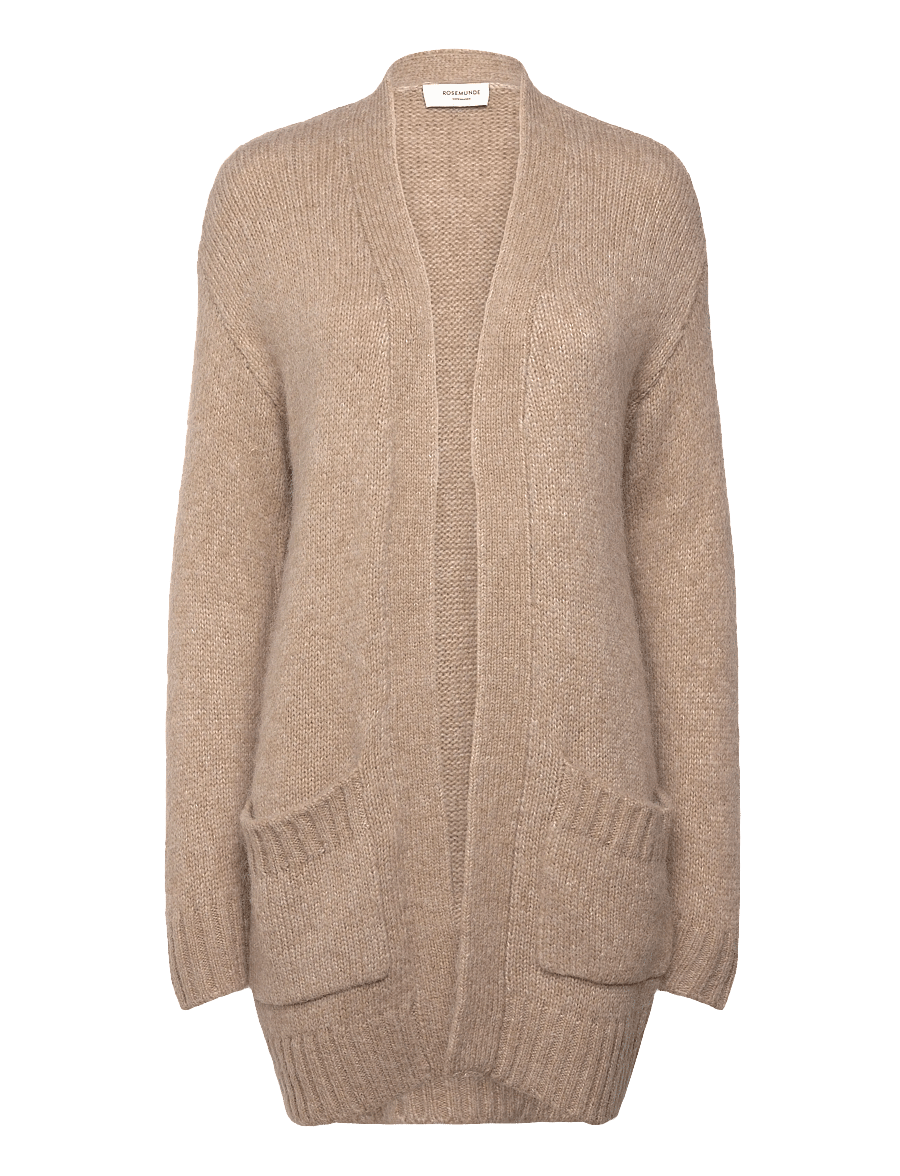 Rosemunde - RWTulip Wool Blend Long Knit Cardig - strickjacken - silver mink melange - 0