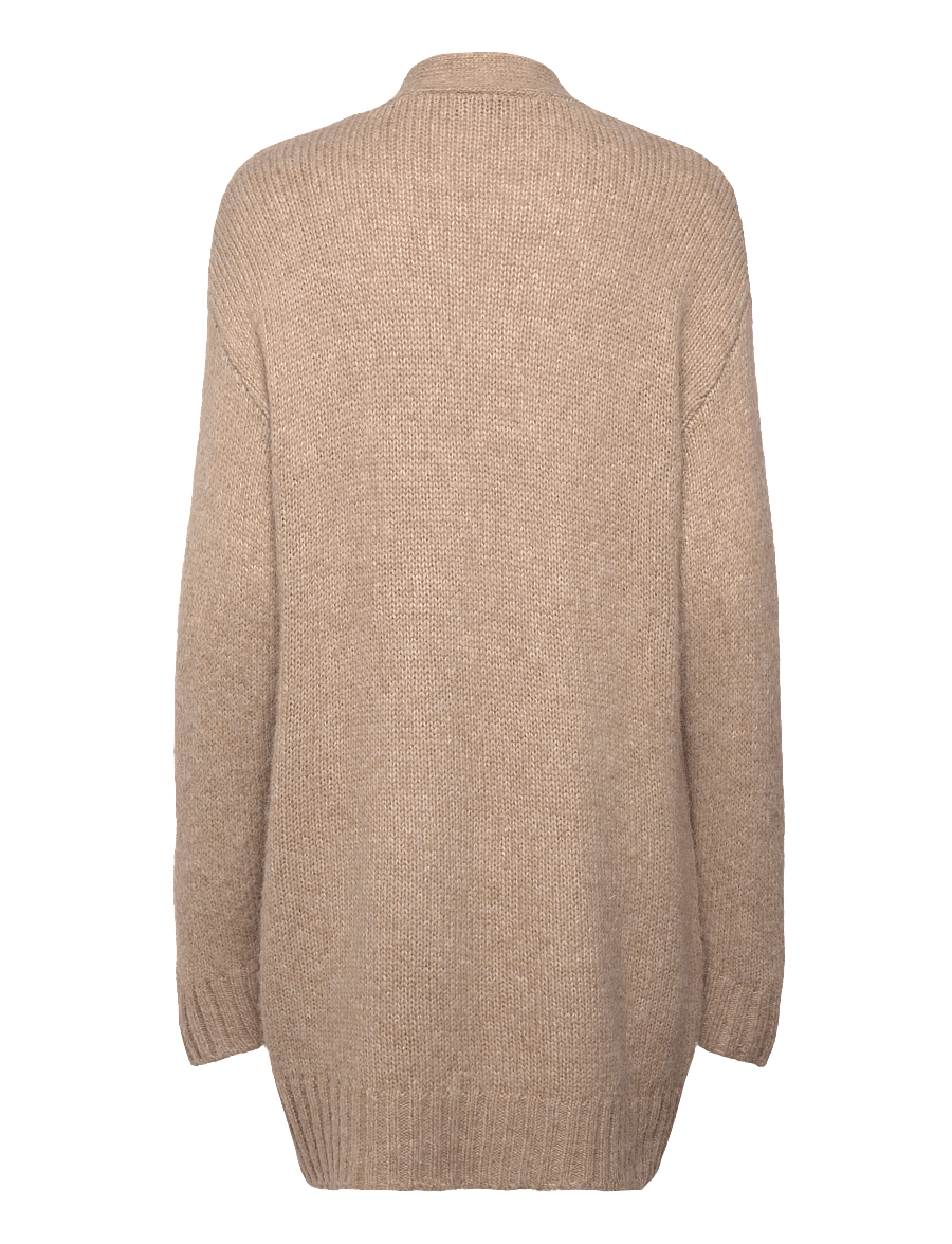 Rosemunde - RWTulip Wool Blend Long Knit Cardig - strickjacken - silver mink melange - 1