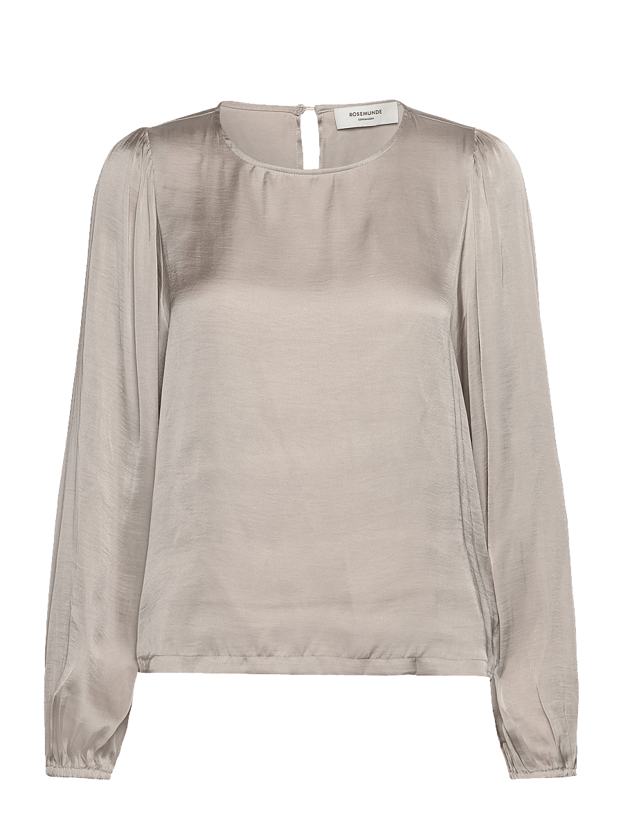Rosemunde - RWMessina LS Regular Blouse - long sleeved blouses - silver lining - 0