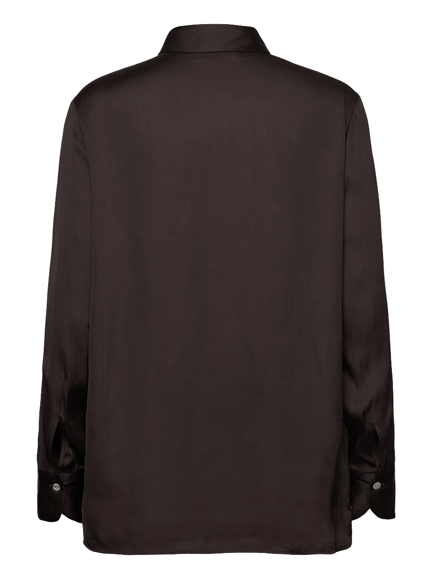 Rosemunde - RWMessina LS Bow Shirt - pikkade varrukatega särgid - ganache - 1