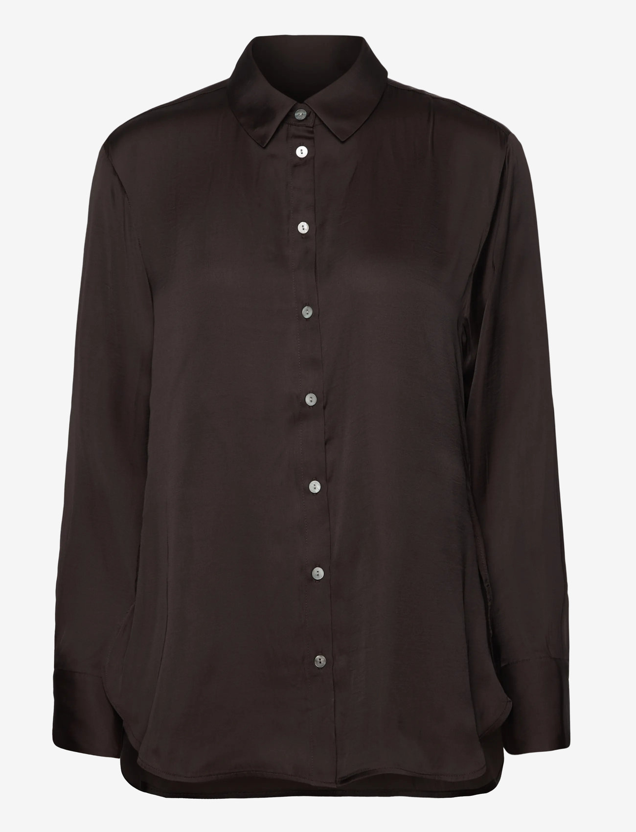 Rosemunde - RWMessina LS Bow Shirt - pikkade varrukatega särgid - ganache - 2