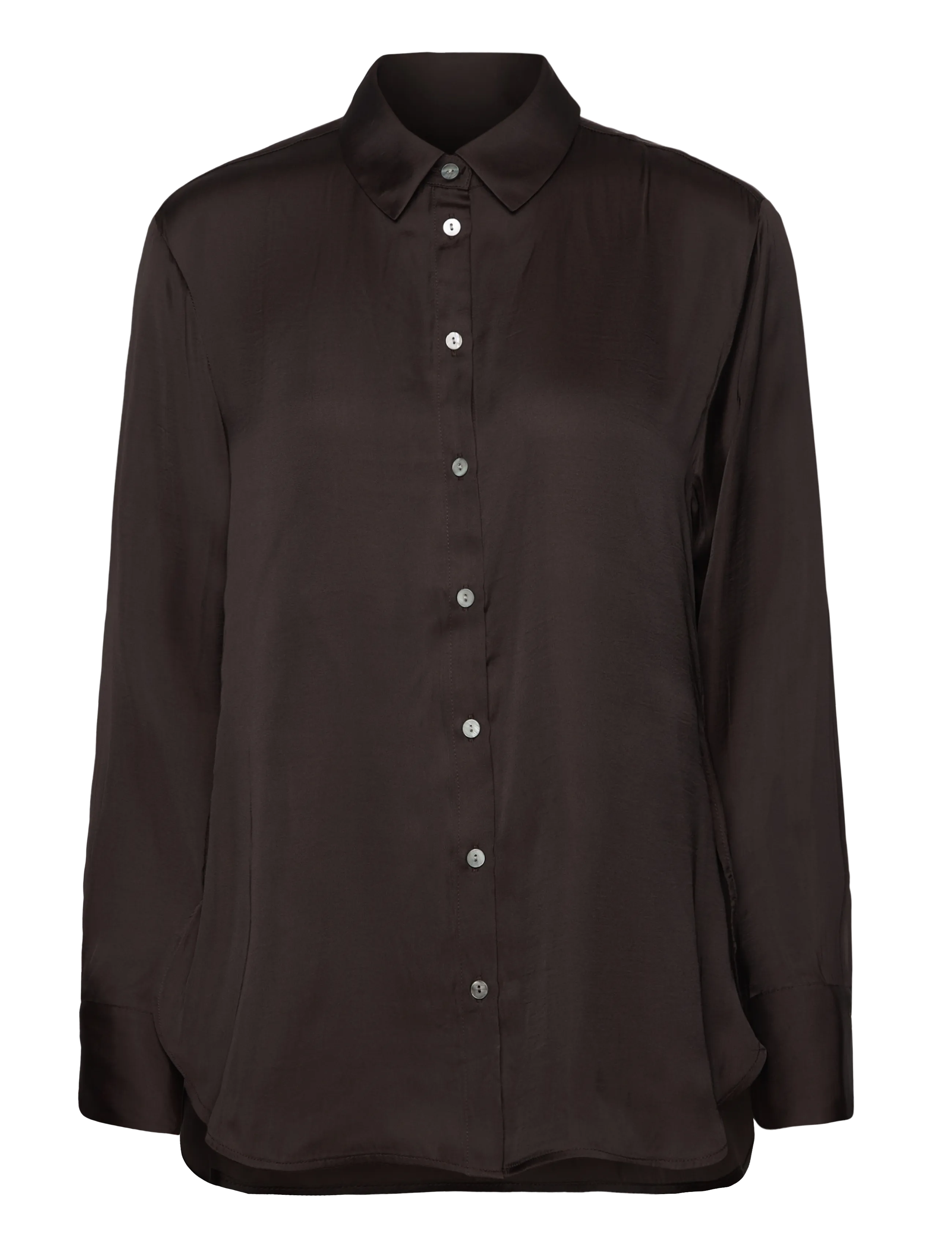 Rosemunde - RWMessina LS Bow Shirt - langärmlige hemden - ganache - 2