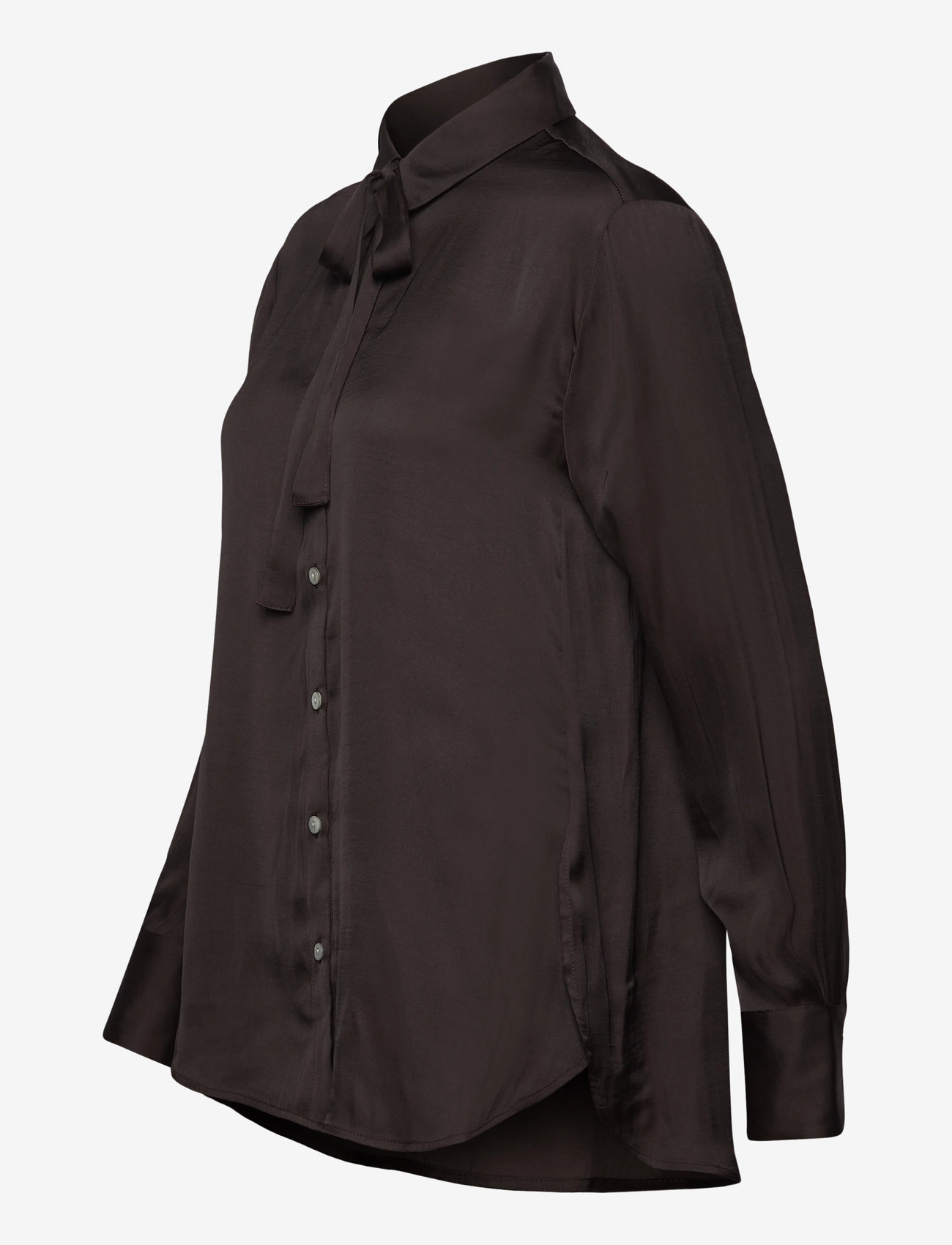 Rosemunde - RWMessina LS Bow Shirt - pikkade varrukatega särgid - ganache - 3