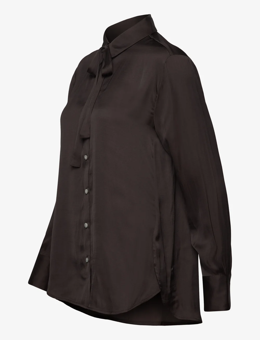 Rosemunde - RWMessina LS Bow Shirt - langærmede skjorter - ganache - 3