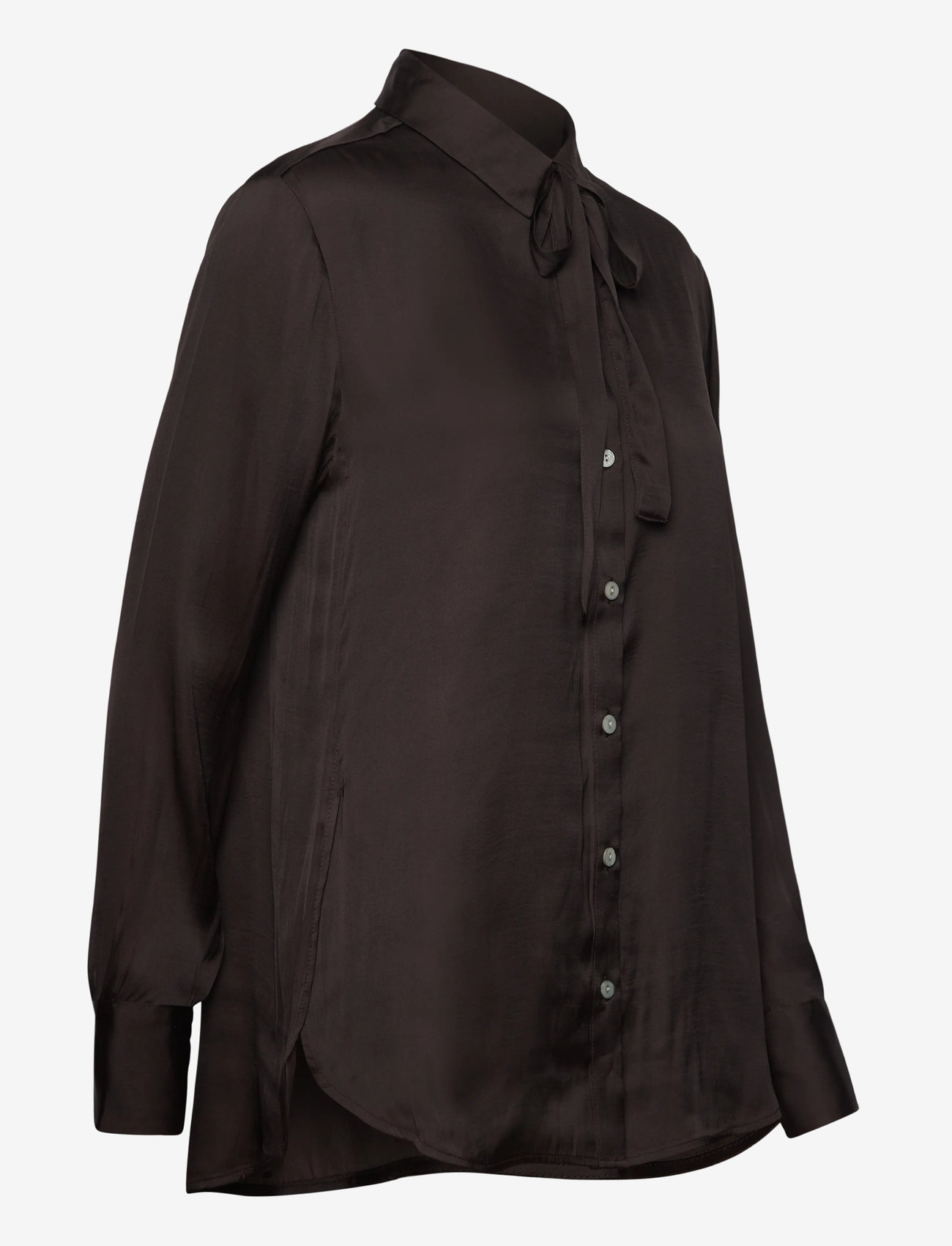 Rosemunde - RWMessina LS Bow Shirt - pikkade varrukatega särgid - ganache - 4