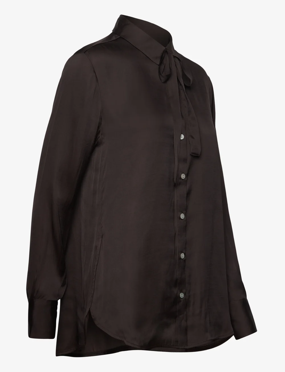 Rosemunde - RWMessina LS Bow Shirt - langærmede skjorter - ganache - 4