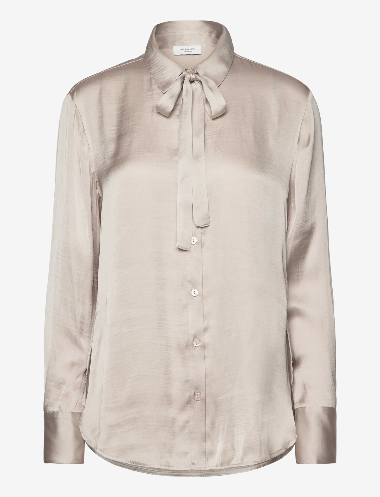 Rosemunde - RWMessina LS Bow Shirt - long-sleeved shirts - silver lining - 0