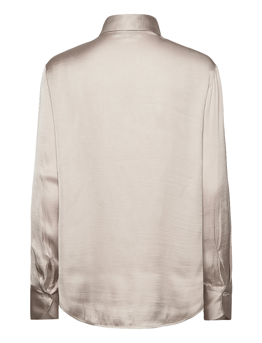Rosemunde - RWMessina LS Bow Shirt - langärmlige hemden - silver lining - 1