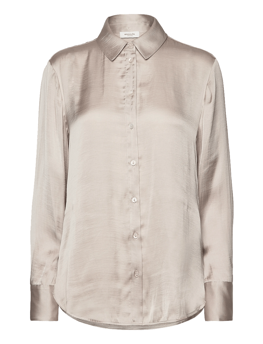Rosemunde - RWMessina LS Bow Shirt - langärmlige hemden - silver lining - 2
