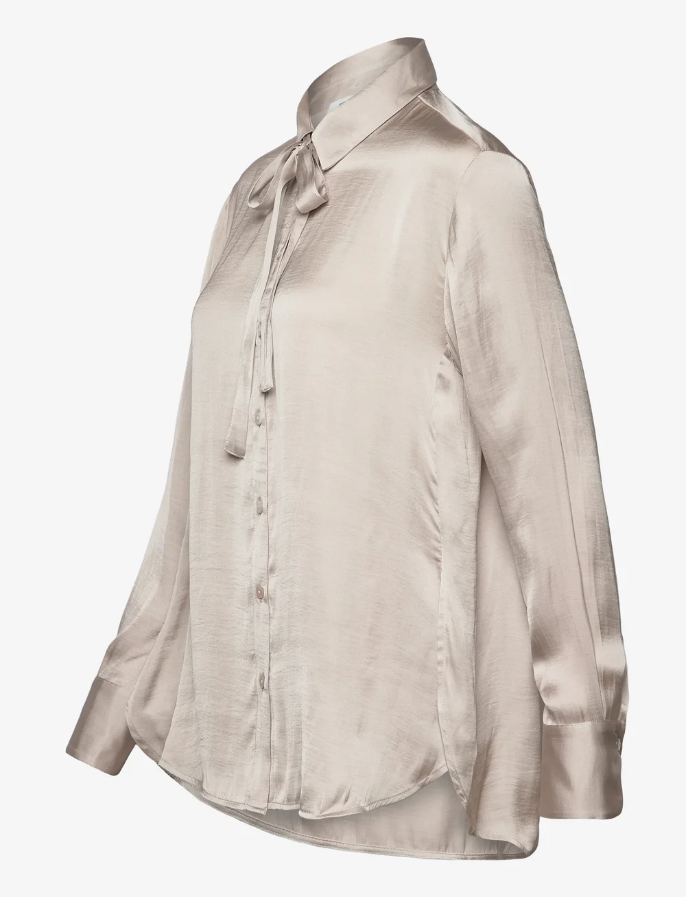 Rosemunde - RWMessina LS Bow Shirt - langärmlige hemden - silver lining - 3