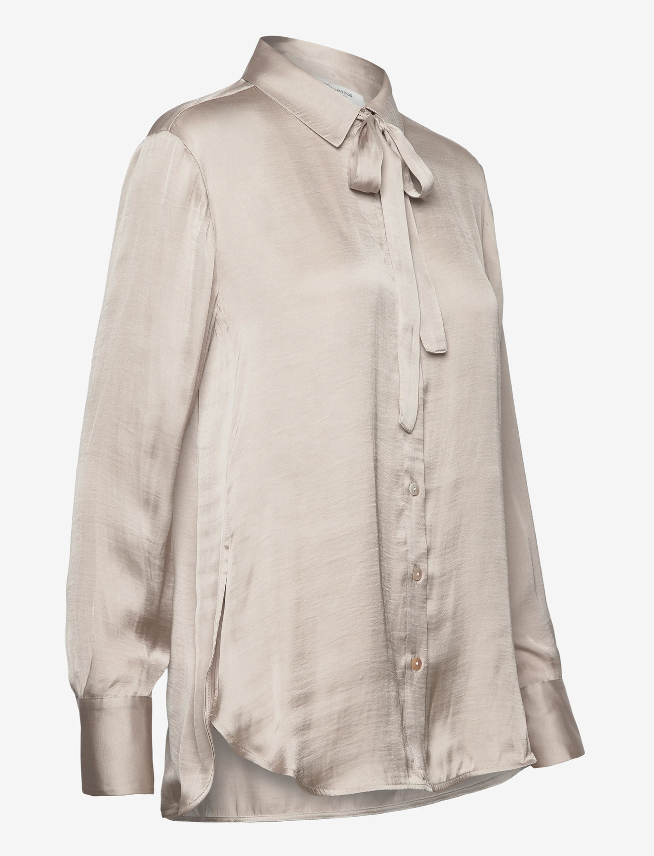 Rosemunde - RWMessina LS Bow Shirt - long-sleeved shirts - silver lining - 4
