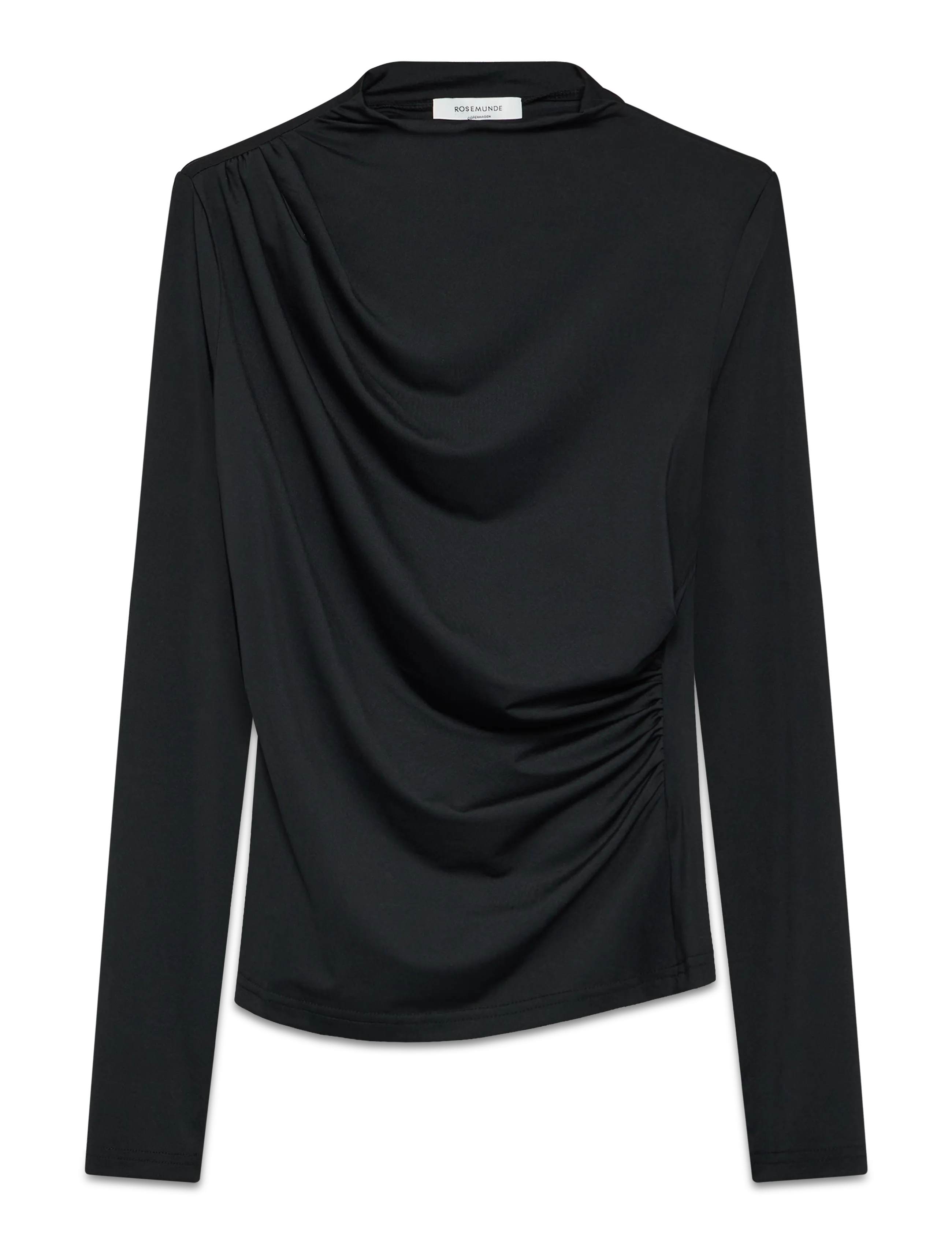 Rosemunde Rwbillie Ls Turtle Neck T-Shirt, 42, T-shirts & Oberteile, Schwarz - Long-sleeved, Frauen