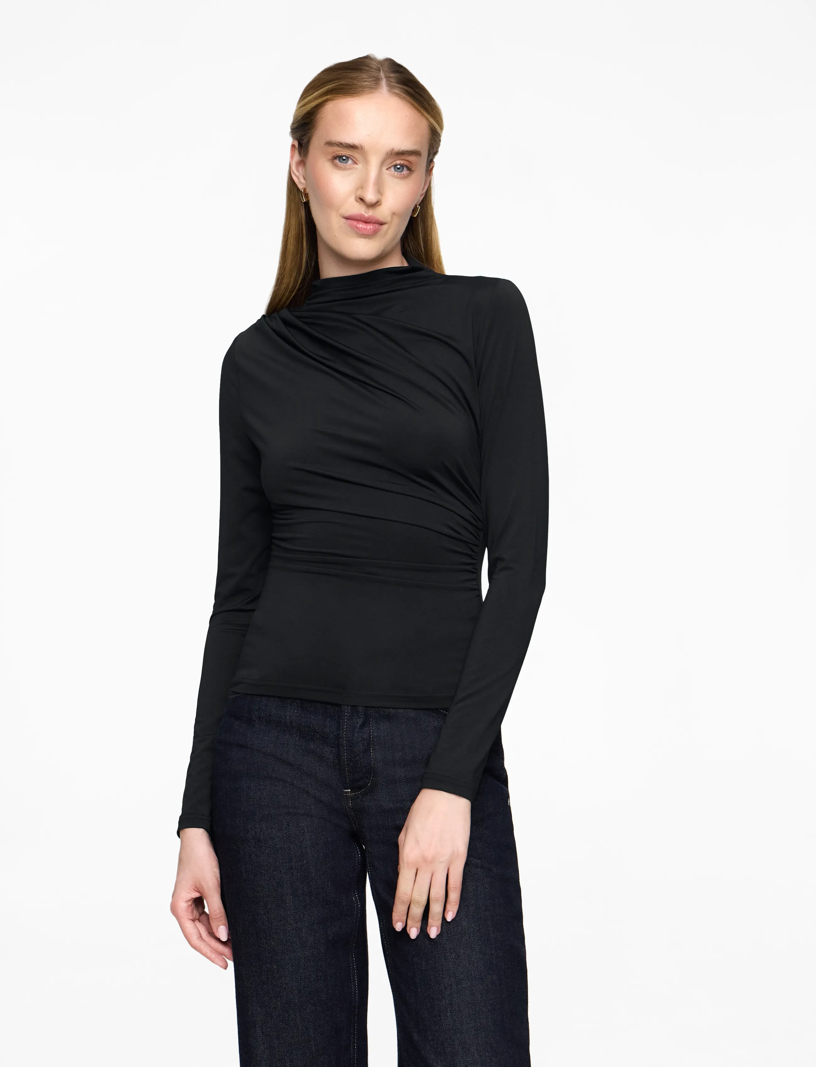 Rosemunde - RWBillie LS Turtle Neck T-shirt - topy z długimi rękawami - black - 0