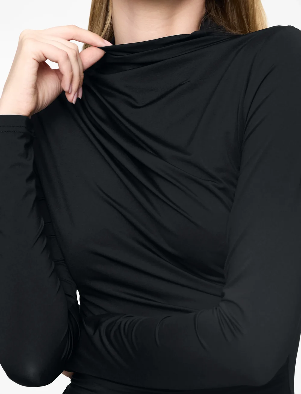 Rosemunde - RWBillie LS Turtle Neck T-shirt - långärmade toppar - black - 5