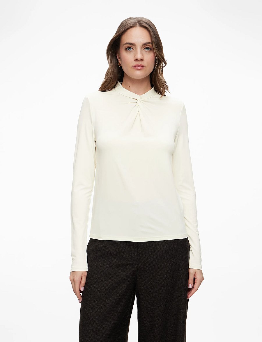 Rosemunde - RWBillie LS Regular T-shirt - langærmede toppe - ivory - 0