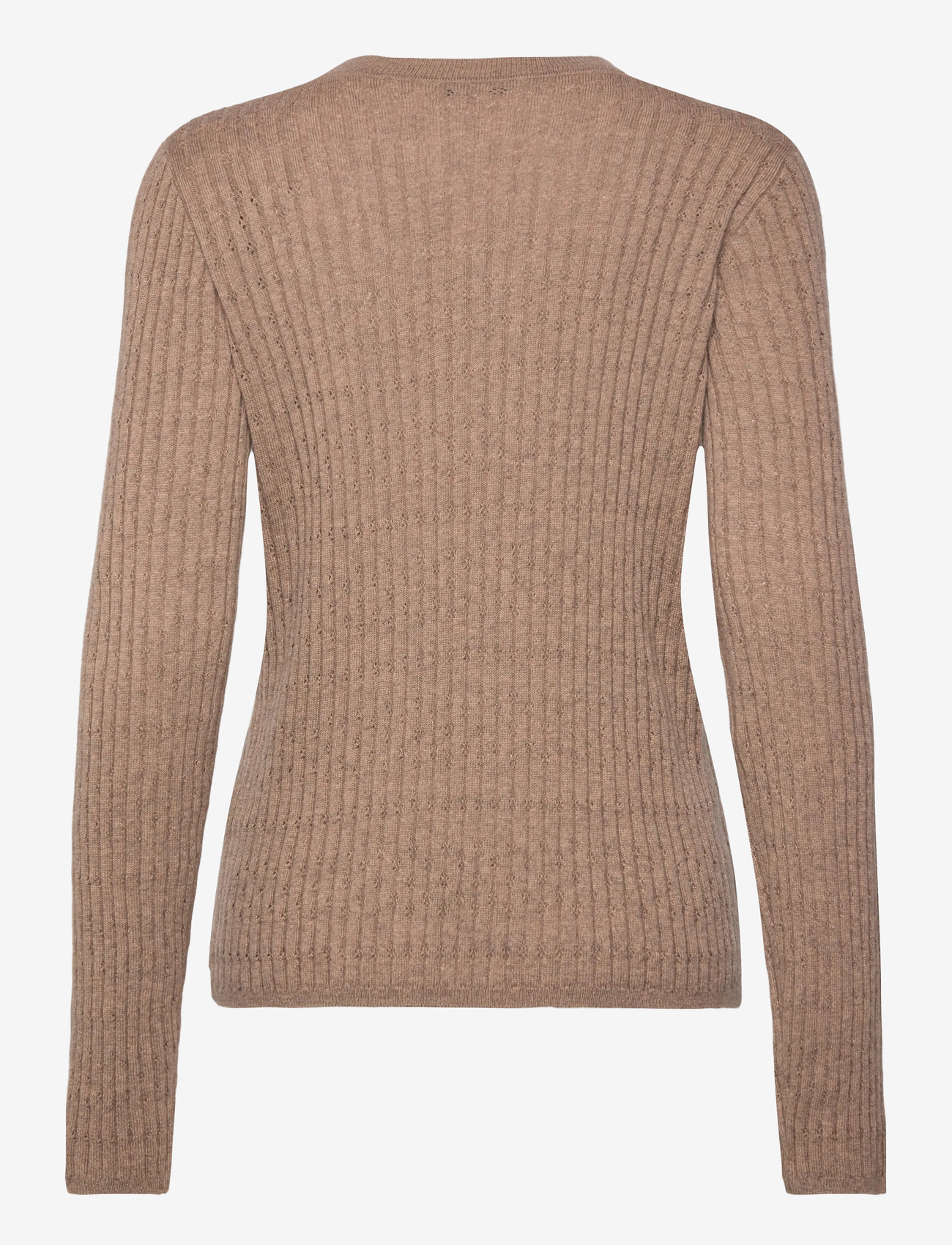 Rosemunde - RWSofia LS Wool Pointelle Crew Knit - kaschmir - brown grey mel - 1