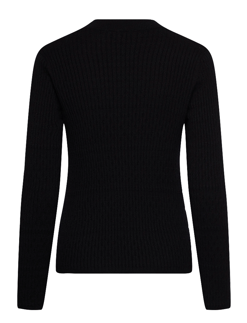Rosemunde - RWDarcy LS Pointelle Crew Knit - stickade tröjor - black - 1