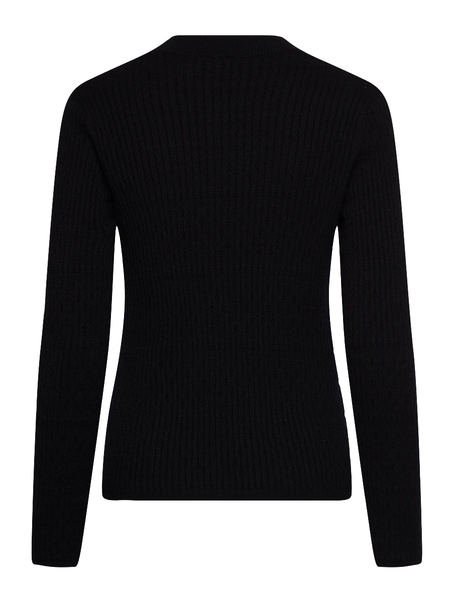 Rosemunde - RWDarcy LS Pointelle Crew Knit - pullover - black - 1
