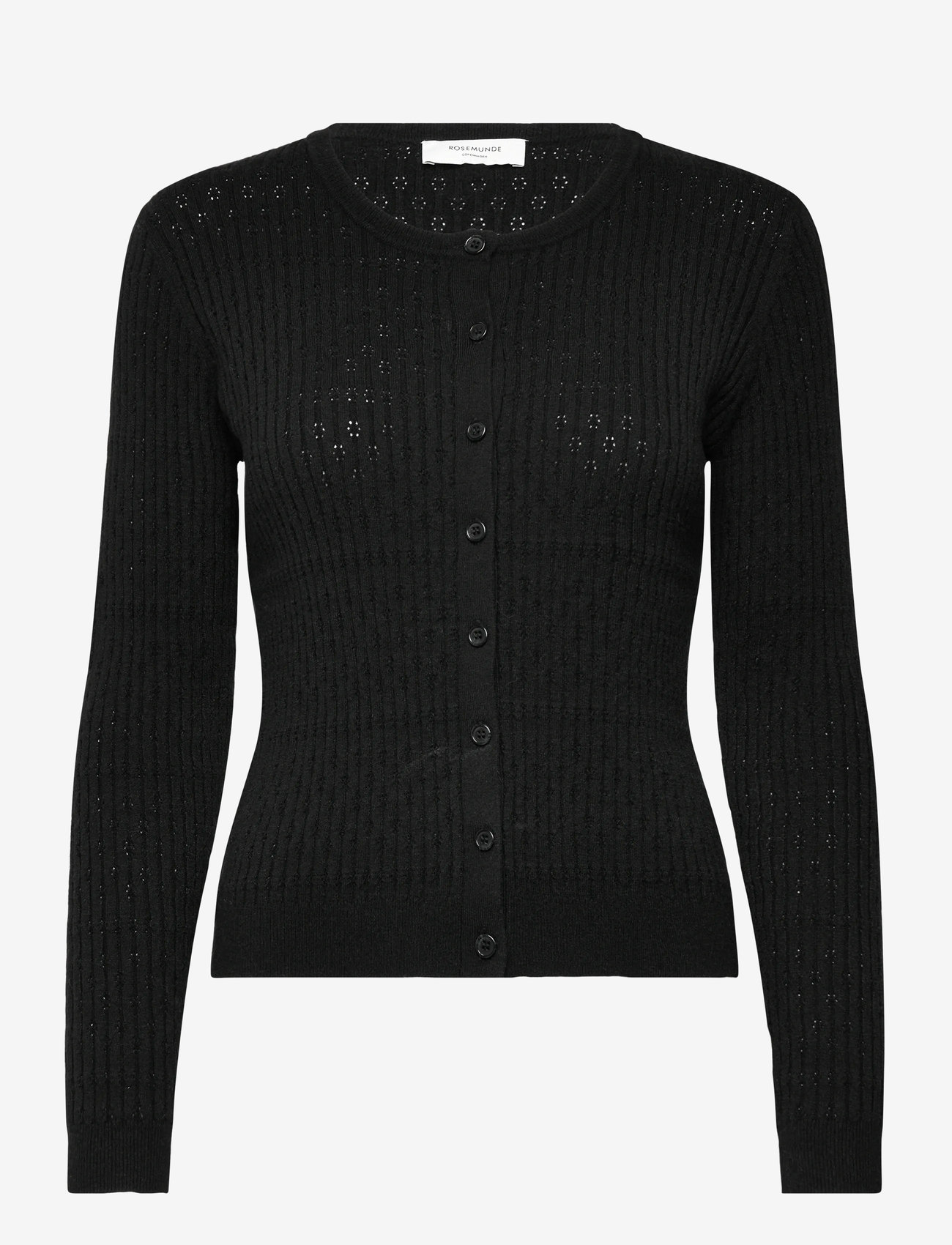 Rosemunde - RWDarcy LS Pointelle Cardigan - cardigans - black - 0