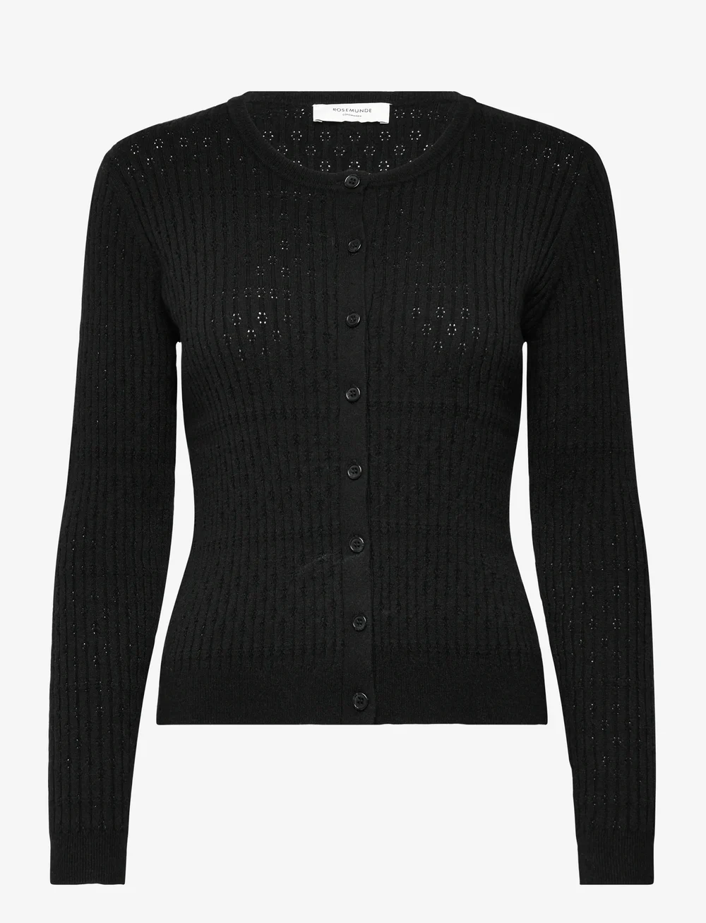 Rosemunde - RWDarcy LS Pointelle Cardigan - kardiganid - black - 0
