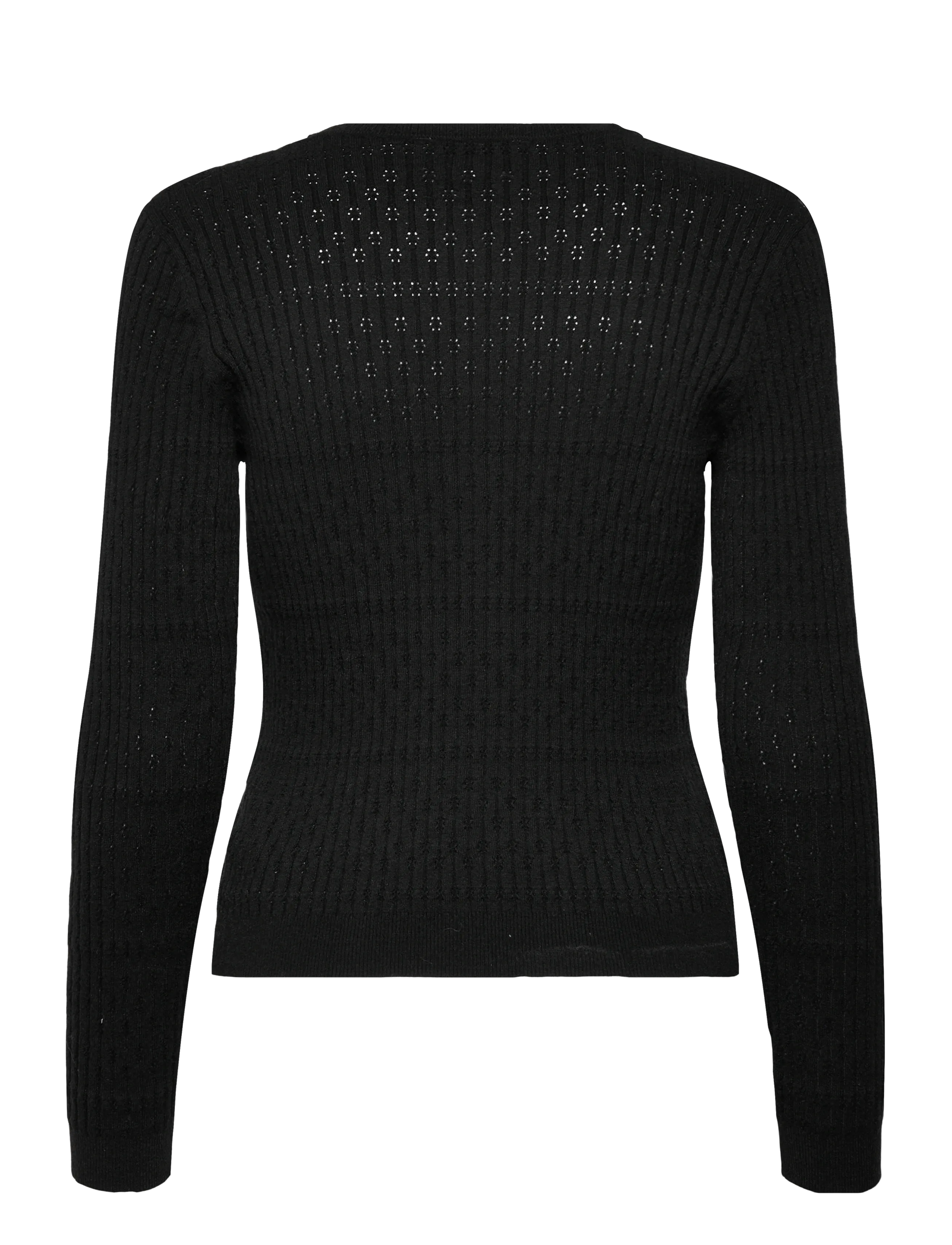 Rosemunde - RWDarcy LS Pointelle Cardigan - cardigans - black - 1