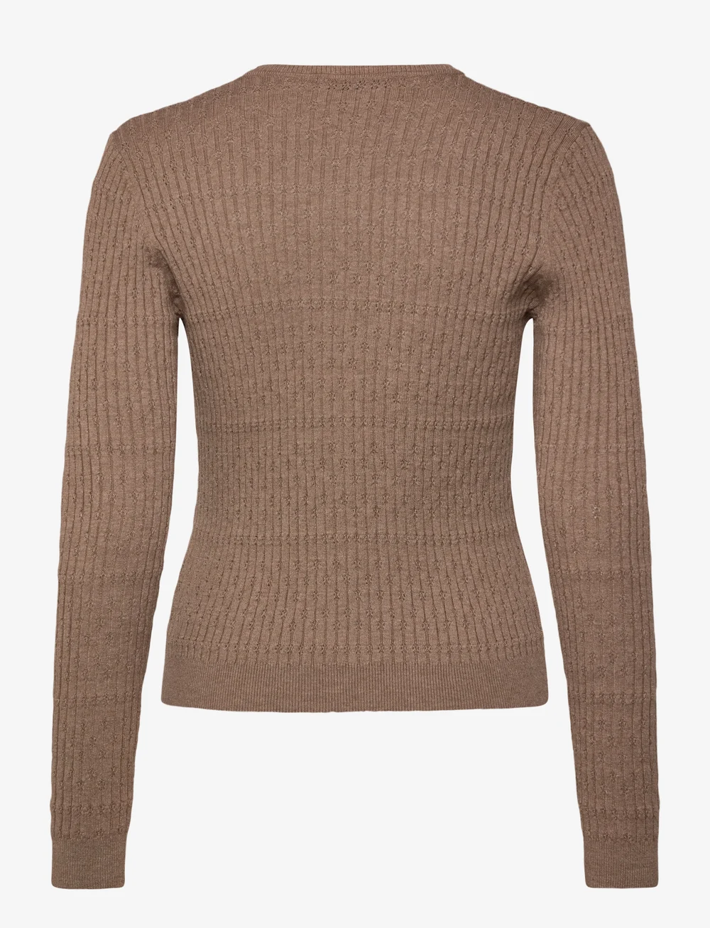 Rosemunde - RWDarcy LS Pointelle Cardigan - koftor - brown grey mel - 1