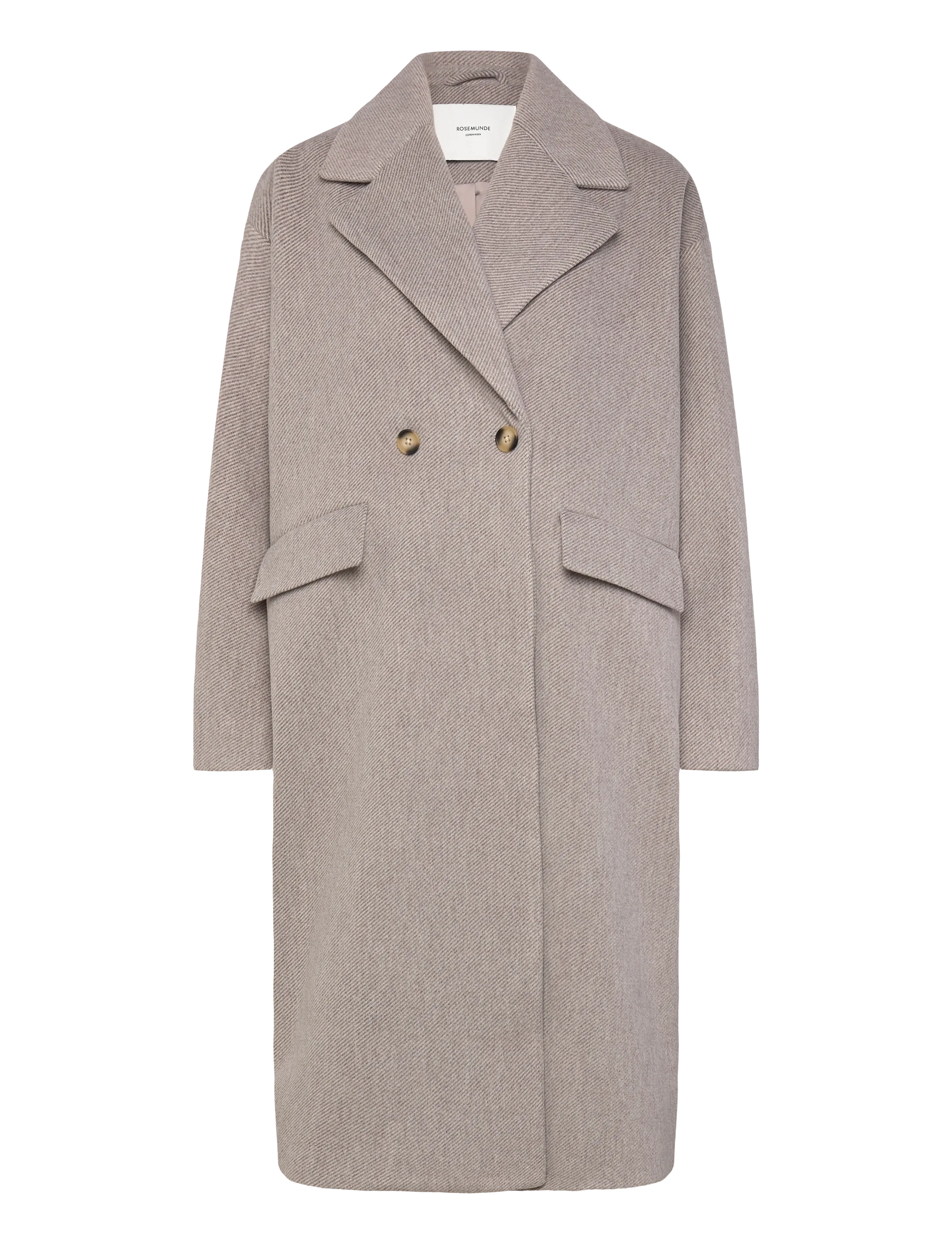 Rosemunde Rwtova Ls Pea Coat, 34, Beige, Frakker > Vinterfrakker, Dame