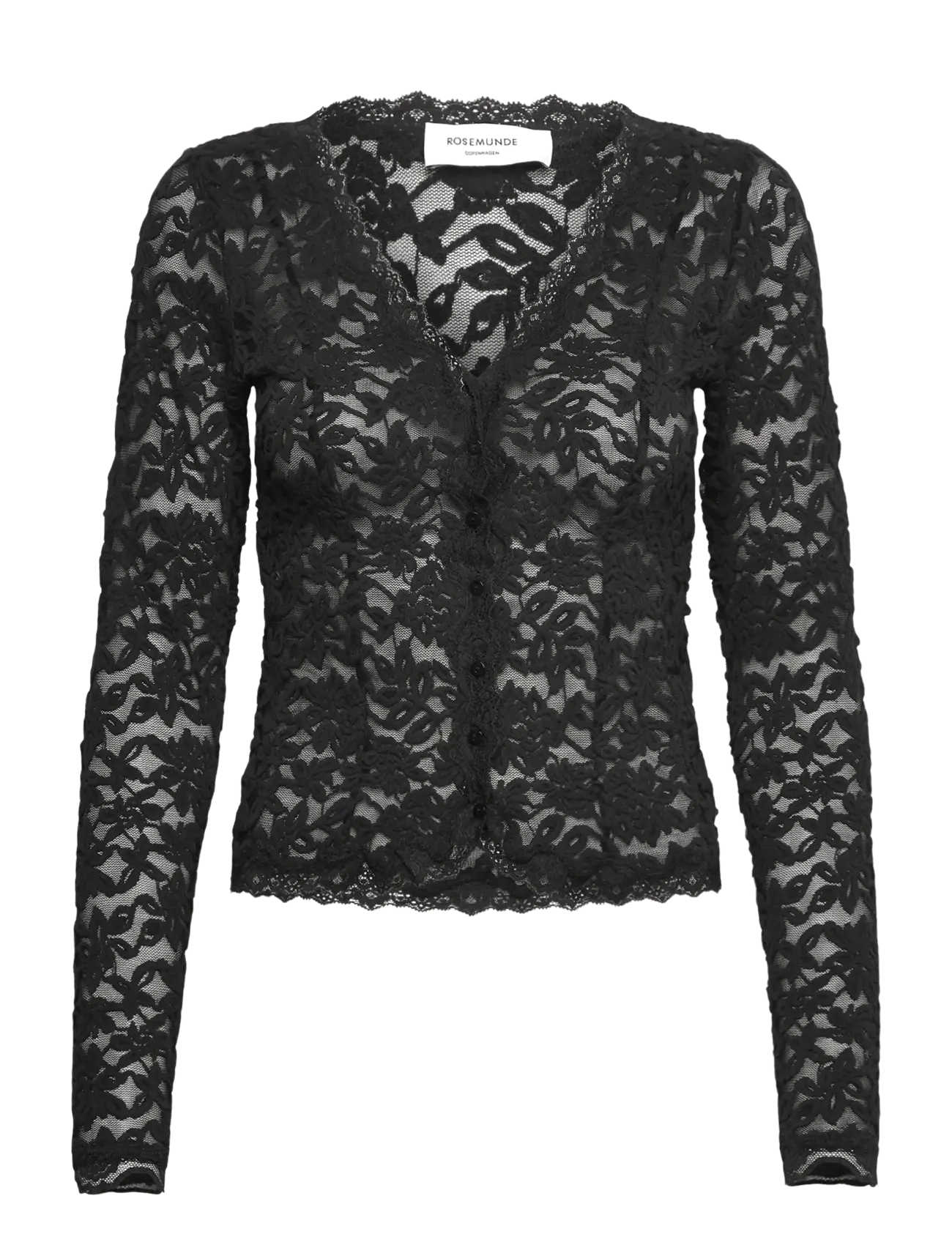 Rosemunde RWDelicia Lace LS Cardigan - Transitional Layering - BLACK / black
