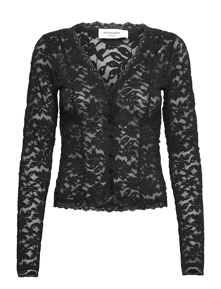 Rosemunde - RWDelicia Lace LS Cardigan - kardigani - black - 1