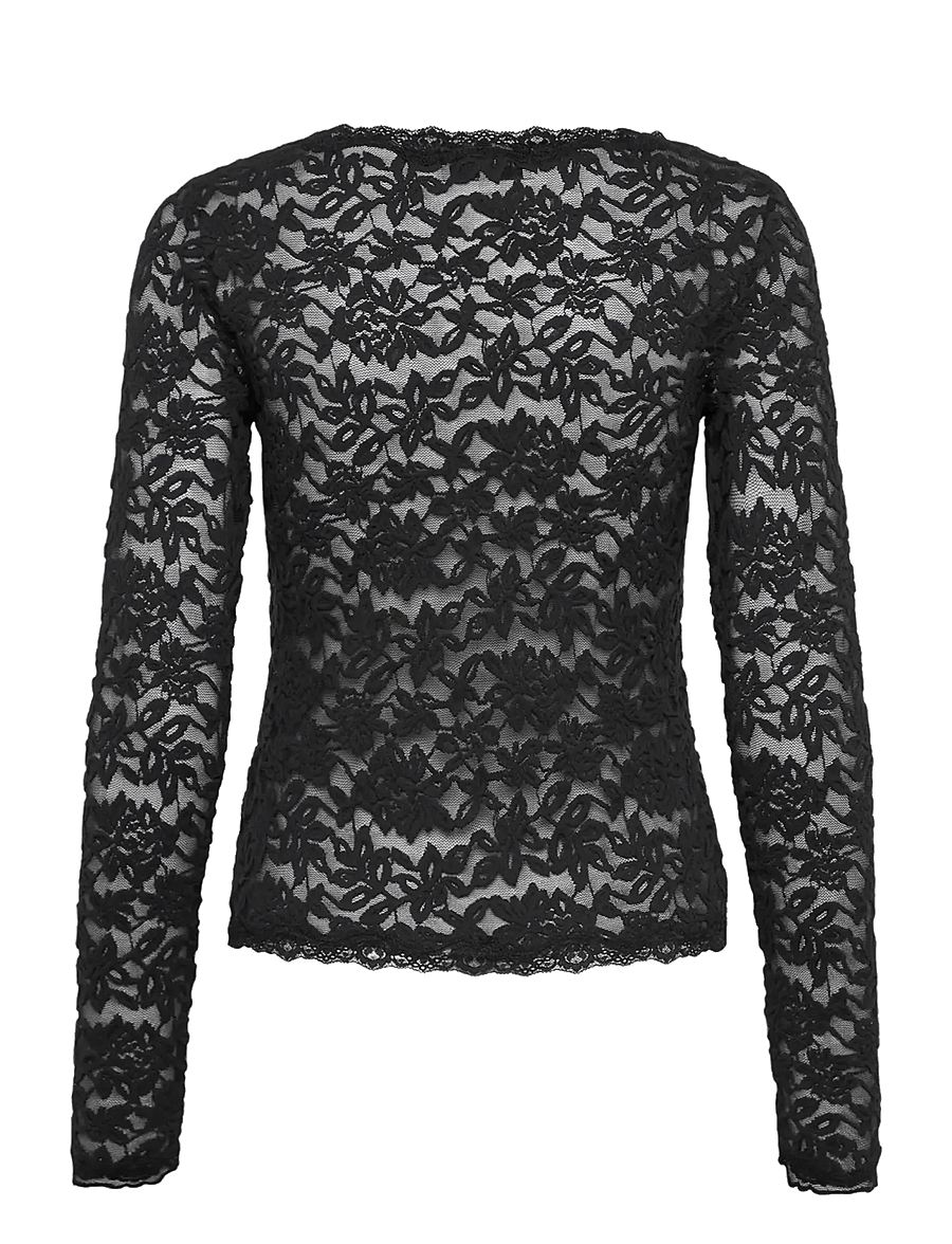 Rosemunde - RWDelicia Lace LS Cardigan - strickjacken - black - 2