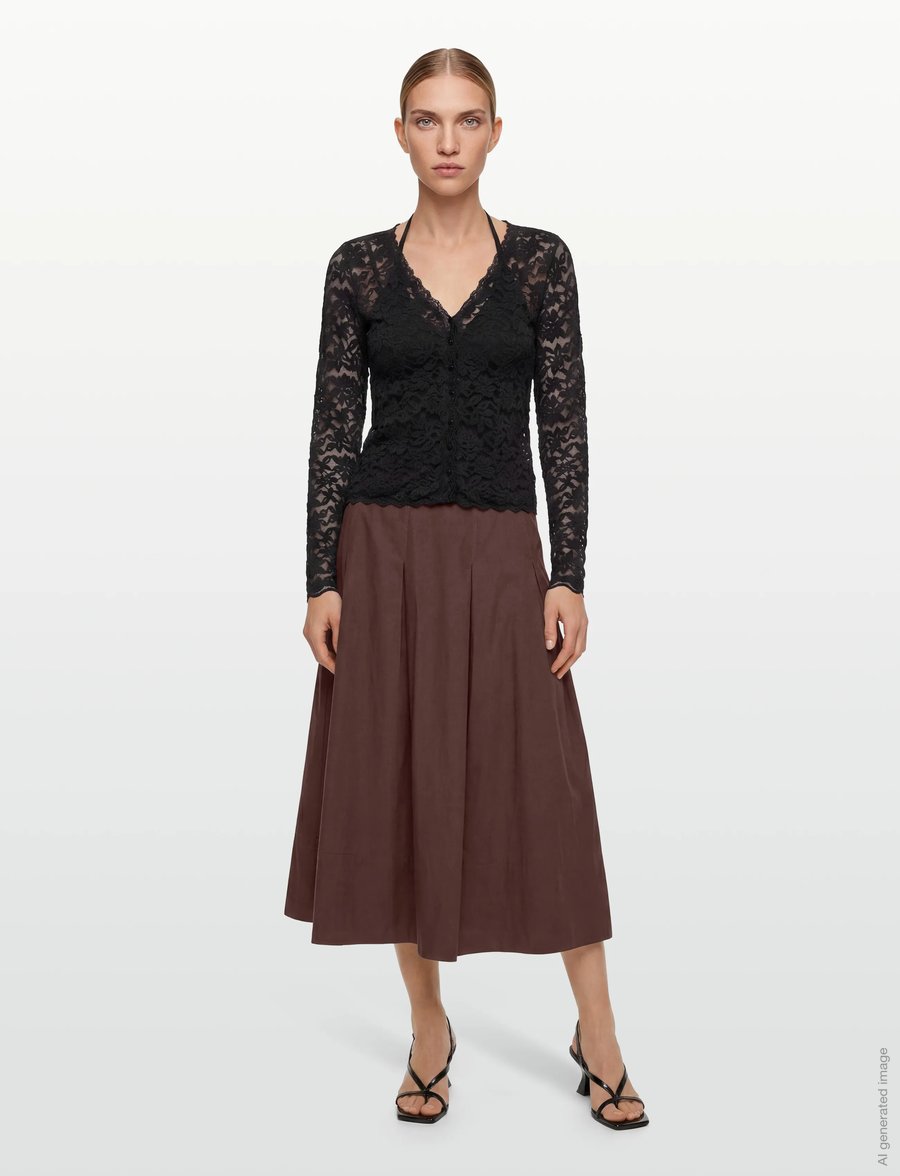Rosemunde - RWDelicia Lace LS Cardigan - kardigani - black - 0