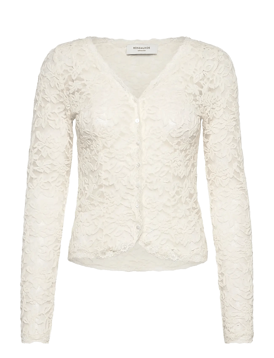 Rosemunde - RWDelicia Lace LS Cardigan - cardigans - ivory - 1