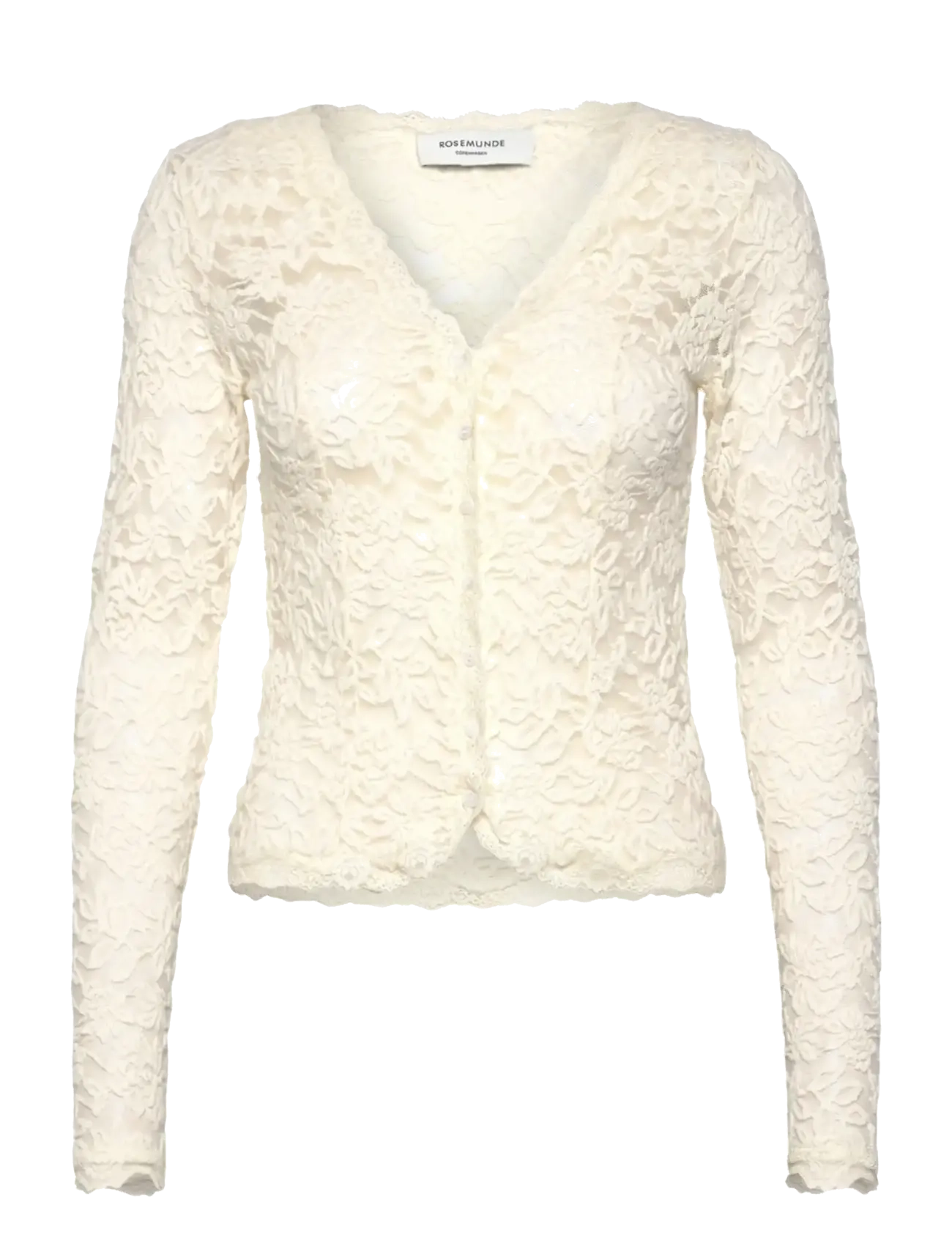 Rosemunde RWDelicia Lace LS Cardigan - Cardigans - IVORY / cream
